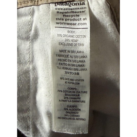 Patagonia Shorts Mens 34 Beige Organic Cotton Hemp Chino Flat Front 8 Inseam - Picture 5 of 10